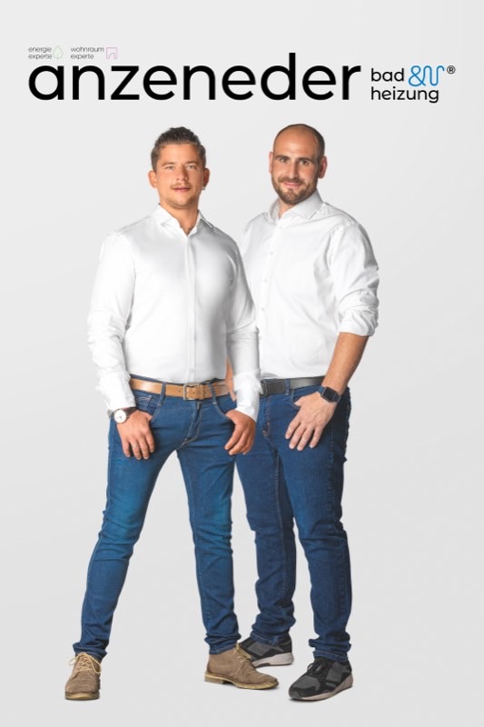 Pier Rocco Pede und Marco Müller, Geschäftsführer Anzeneder Bad+Heizung